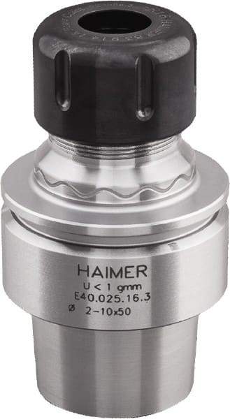 HAIMER - 1/8" to 3/8" Capacity, 50mm Projection, HSK32E Hollow Taper, ER16 Collet Chuck - 0.0001" TIR, Through-Spindle & DIN Flange Coolant - Exact Tool & Supply