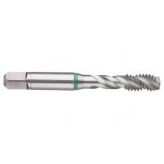 M16x2.0 6H 4-Flute Cobalt Green Ring Semi-Bottoming 40 degree Spiral Flute Tap-Bright - Exact Tool & Supply