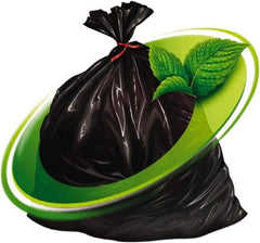 Mint-X - 1.7 mil Thick, Rodent Repellent Trash Bags - Linear Low-Density Polyethylene (LLDPE), Flat Pack Dispenser, 40" Wide x 46" High, Black - Exact Tool & Supply