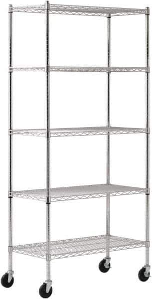 Sandusky Lee - 5 Shelf Wire Shelving Unit - 36" Wide x 18" Deep x 72" High, - Exact Tool & Supply
