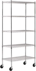 Sandusky Lee - 5 Shelf Wire Shelving Unit - 36" Wide x 18" Deep x 72" High, - Exact Tool & Supply