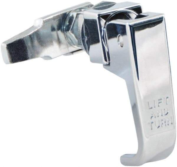 Made in USA - 2-1/4" Long x 3/4" Wide x 2.78" High, Lift & Turn Compression Latch - Zinc Plated Steel, with Polished Chrome Finish - Exact Tool & Supply
