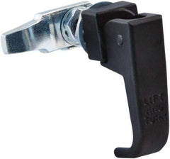 Made in USA - 2-1/4" Long x 3/4" Wide x 2.78" High, Lift & Turn Compression Latch - Zinc Plated Steel, with Black Powder Coat Finish - Exact Tool & Supply
