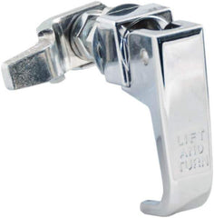 Made in USA - 2-1/4" Long x 3/4" Wide x 2.78" High, Lift & Turn Compression Latch - Zinc Plated Steel, with Polished Chrome Finish - Exact Tool & Supply