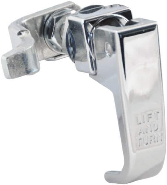 Made in USA - 2-1/4" Long x 3/4" Wide x 2.78" High, Lift & Turn Compression Latch - Zinc Plated Steel, with Polished Chrome Finish - Exact Tool & Supply