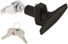 Made in USA - 3.33" Long x 0.88" Wide x 3-1/4" High, Compression Latch - Zinc Plated Steel, with Black Powder Coat Finish - Exact Tool & Supply