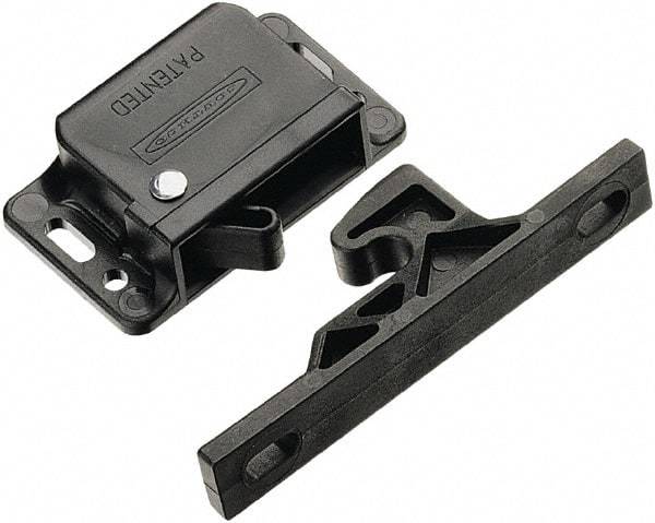 Made in USA - 2.83" Long x 0.67" Wide x 1.05" High, Grabber Catch Latch - Plastic, with Black Finish - Exact Tool & Supply
