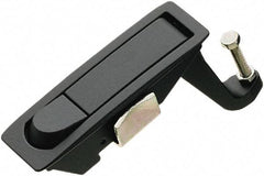 Made in USA - 4.29" Long x 1.61" Wide x 3.31" High, Lever Latch - Zinc Plated Steel, with Black Powder Coat Finish - Exact Tool & Supply
