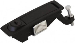 Made in USA - 4.29" Long x 1.61" Wide x 3.31" High, Lever Latch - Zinc Plated Steel, with Black Powder Coat Finish - Exact Tool & Supply