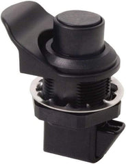 Made in USA - 2.07" Long x 1.13" Wide x .98" High, Push Knob Latch - Plastic, with Black Finish - Exact Tool & Supply