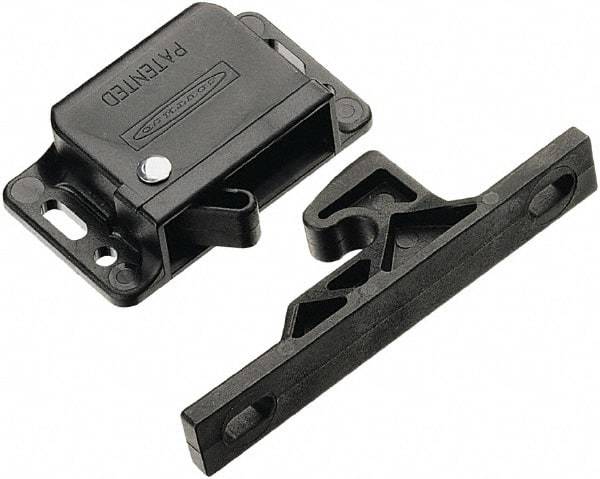 Made in USA - 2.83" Long x 0.67" Wide x 1.05" High, Grabber Catch Latch - Plastic, with Black Finish - Exact Tool & Supply