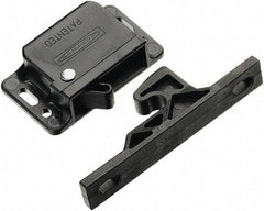 Made in USA - 2.83" Long x 0.67" Wide x 1.05" High, Grabber Catch Latch - Plastic, with Black Finish - Exact Tool & Supply