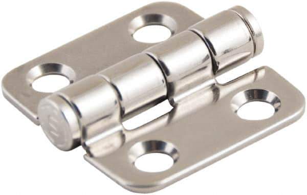 Made in USA - 1-1/2" Long x 1-1/2" Wide, Cabinet Hinge - 316 Stainless Steel, High Gloss Finish - Exact Tool & Supply