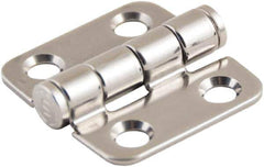 Made in USA - 1-1/2" Long x 1-1/2" Wide, Cabinet Hinge - 316 Stainless Steel, High Gloss Finish - Exact Tool & Supply