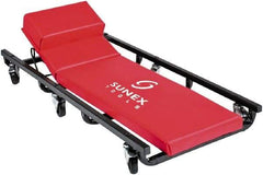Sunex Tools - 250 Lb Capacity, 6 Wheel Creeper (with Adjustable Headrest) - Metal/Vinyl, 40" Long x 17" Overall Height x 4" Wide - Exact Tool & Supply