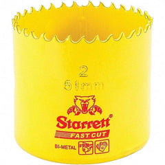 Starrett - 2" Diam, 1-5/8" Cutting Depth, Hole Saw - High Speed Steel Saw, Toothed Edge - Exact Tool & Supply