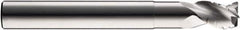 SGS - 1/2" Diam, Coarse Pitch, 5/8" LOC, 3 Flute Solid Carbide 0.03" Corner Radius Roughing End Mill - Uncoated, 4" OAL, 1/2" Shank Diam, Single End, Extended Reach, Centercutting, 38° Helix - Exact Tool & Supply