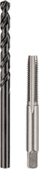 DeWALT - H to H Drill, M8x1.25 to M8x1.25 Tap, Hand Tap and Drill Set - Oxide Finish High Speed Steel Drills, Bright Finish Carbon Steel Taps, Taper Chamfer, 2 Piece Set - Exact Tool & Supply