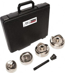Greenlee - 7 Piece, 2.914 to 4.544" Punch Hole Diam, Power Knockout Set - Round Punch, 10 Gage Mild Steel - Exact Tool & Supply