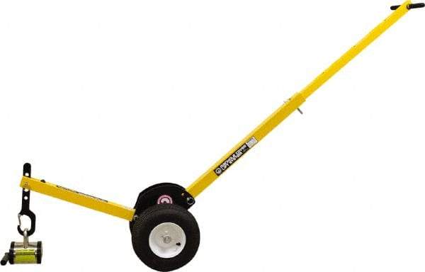 Mag-Mate - 400 Lb Load Capacity, Lift Magnet Dolly - 12" High x 41" Long x 13" Wide, 2 Poles - Exact Tool & Supply