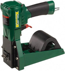 Klinch-Pak - Pneumatic Staple Gun - 1-1/4" Staples, 1000 Lb Capacity, Green, Aluminum - Exact Tool & Supply