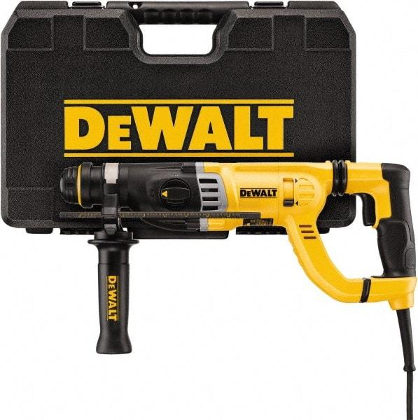 DeWALT - 120 Volt 1-1/8" SDS Chuck Electric Rotary Hammer - 0 to 5,350 BPM, 0 to 1,450 RPM, Reversible, D-Handle - Exact Tool & Supply