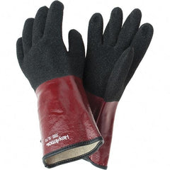 HexArmor - Chemical Resistant Gloves - GNTLET BLK/RED XL 1PR TEXTURD PVC CHEM RES GLV - Exact Tool & Supply