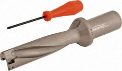 Hertel - 5-1/4" Max Drill Depth, 4xD, 1-5/16" Diam, Indexable Insert Drill - 2 Inserts, 1-1/2" Shank Diam, Straight Shank - Exact Tool & Supply