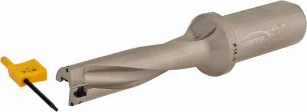 Hertel - 2.8346" Max Drill Depth, 4xD, 0.7087" Diam, Indexable Insert Drill - 2 Inserts, 63/64" Shank Diam, Straight Shank - Exact Tool & Supply