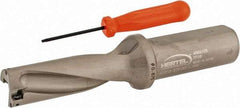 Hertel - 2-5/8" Max Drill Depth, 3xD, 7/8" Diam, Indexable Insert Drill - 2 Inserts, 1" Shank Diam, Straight Shank - Exact Tool & Supply
