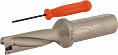 Hertel - 2-1/4" Max Drill Depth, 3xD, 3/4" Diam, Indexable Insert Drill - 2 Inserts, 1" Shank Diam, Straight Shank - Exact Tool & Supply
