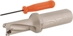 Hertel - 1.574" Max Drill Depth, 2xD, 0.787" Diam, Indexable Insert Drill - 2 Inserts, 1" Shank Diam, Straight Shank - Exact Tool & Supply