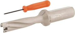 Hertel - 3" Max Drill Depth, 4xD, 3/4" Diam, Indexable Insert Drill - 2 Inserts, 1" Shank Diam, Straight Shank - Exact Tool & Supply