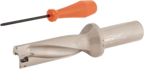 Hertel - 3-3/4" Max Drill Depth, 3xD, 1-1/4" Diam, Indexable Insert Drill - 2 Inserts, 1-1/4" Shank Diam, Straight Shank - Exact Tool & Supply