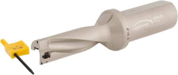 Hertel - 2-1/8" Max Drill Depth, 3xD, 0.7087" Diam, Indexable Insert Drill - 2 Inserts, 63/64" Shank Diam, Straight Shank - Exact Tool & Supply