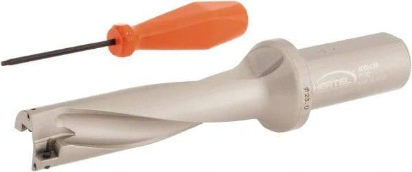 Hertel - 3.622" Max Drill Depth, 4xD, 0.9055" Diam, Indexable Insert Drill - 2 Inserts, 63/64" Shank Diam, Straight Shank - Exact Tool & Supply