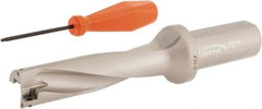 Hertel - 3.622" Max Drill Depth, 4xD, 0.9055" Diam, Indexable Insert Drill - 2 Inserts, 63/64" Shank Diam, Straight Shank - Exact Tool & Supply