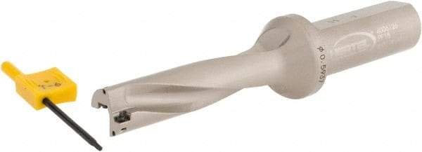 Hertel - 2-3/8" Max Drill Depth, 4xD, 19/32" Diam, Indexable Insert Drill - 2 Inserts, 3/4" Shank Diam, Straight Shank - Exact Tool & Supply