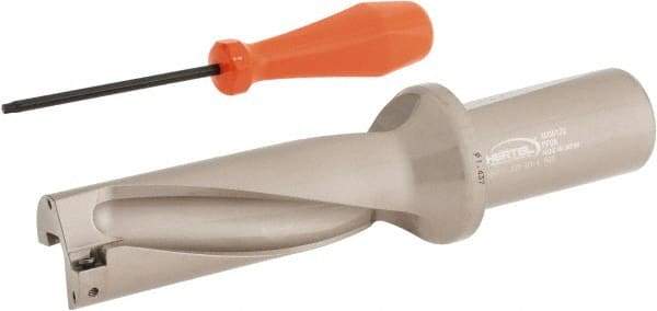 Hertel - 4-5/16" Max Drill Depth, 3xD, 1-7/16" Diam, Indexable Insert Drill - 2 Inserts, 1-1/2" Shank Diam, Straight Shank - Exact Tool & Supply