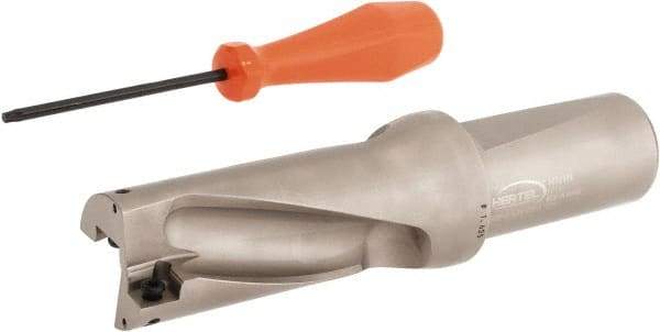 Hertel - 3-1/4" Max Drill Depth, 2xD, 1-5/8" Diam, Indexable Insert Drill - 2 Inserts, 1-1/2" Shank Diam, Straight Shank - Exact Tool & Supply