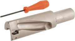 Hertel - 4-1/4" Max Drill Depth, 2xD, 2-1/8" Diam, Indexable Insert Drill - 2 Inserts, 1-1/2" Shank Diam, Straight Shank - Exact Tool & Supply