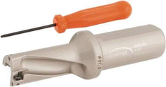 Hertel - 1.6535" Max Drill Depth, 2xD, 0.8268" Diam, Indexable Insert Drill - 2 Inserts, 63/64" Shank Diam, Straight Shank - Exact Tool & Supply