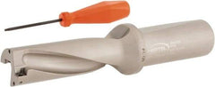 Hertel - 3-3/8" Max Drill Depth, 3xD, 1-1/8" Diam, Indexable Insert Drill - 2 Inserts, 1-1/4" Shank Diam, Straight Shank - Exact Tool & Supply