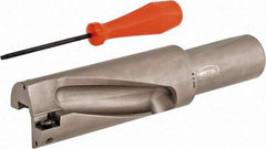 Hertel - 4" Max Drill Depth, 2xD, 2" Diam, Indexable Insert Drill - 2 Inserts, 1-1/2" Shank Diam, Straight Shank - Exact Tool & Supply