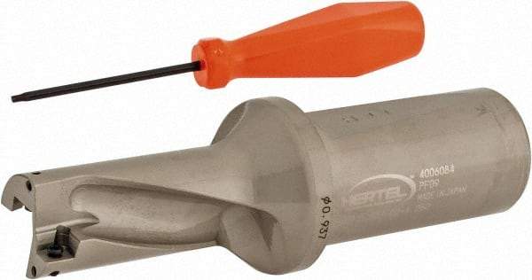 Hertel - 1-7/8" Max Drill Depth, 2xD, 15/16" Diam, Indexable Insert Drill - 2 Inserts, 1-1/4" Shank Diam, Straight Shank - Exact Tool & Supply