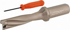 Hertel - 3.3071" Max Drill Depth, 4xD, 0.8268" Diam, Indexable Insert Drill - 2 Inserts, 63/64" Shank Diam, Straight Shank - Exact Tool & Supply