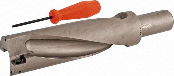 Hertel - 7-1/8" Max Drill Depth, 3xD, 2-3/8" Diam, Indexable Insert Drill - 2 Inserts, 1-1/2" Shank Diam, Straight Shank - Exact Tool & Supply
