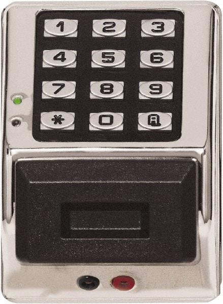 Alarm Lock - Combination Entry Lever Lockset - 2-3/4" Back Set, Steel, Brushed Chrome Finish - Exact Tool & Supply