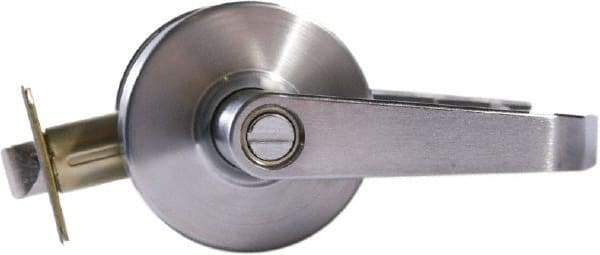 Arrow Lock - Entry Lever Lockset - 2-3/4" Back Set, Steel, Brushed Chrome Finish - Exact Tool & Supply