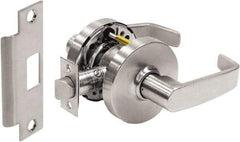Sargent - Passage Lever Lockset - 2-3/4" Back Set, Steel, Brushed Chrome Finish - Exact Tool & Supply